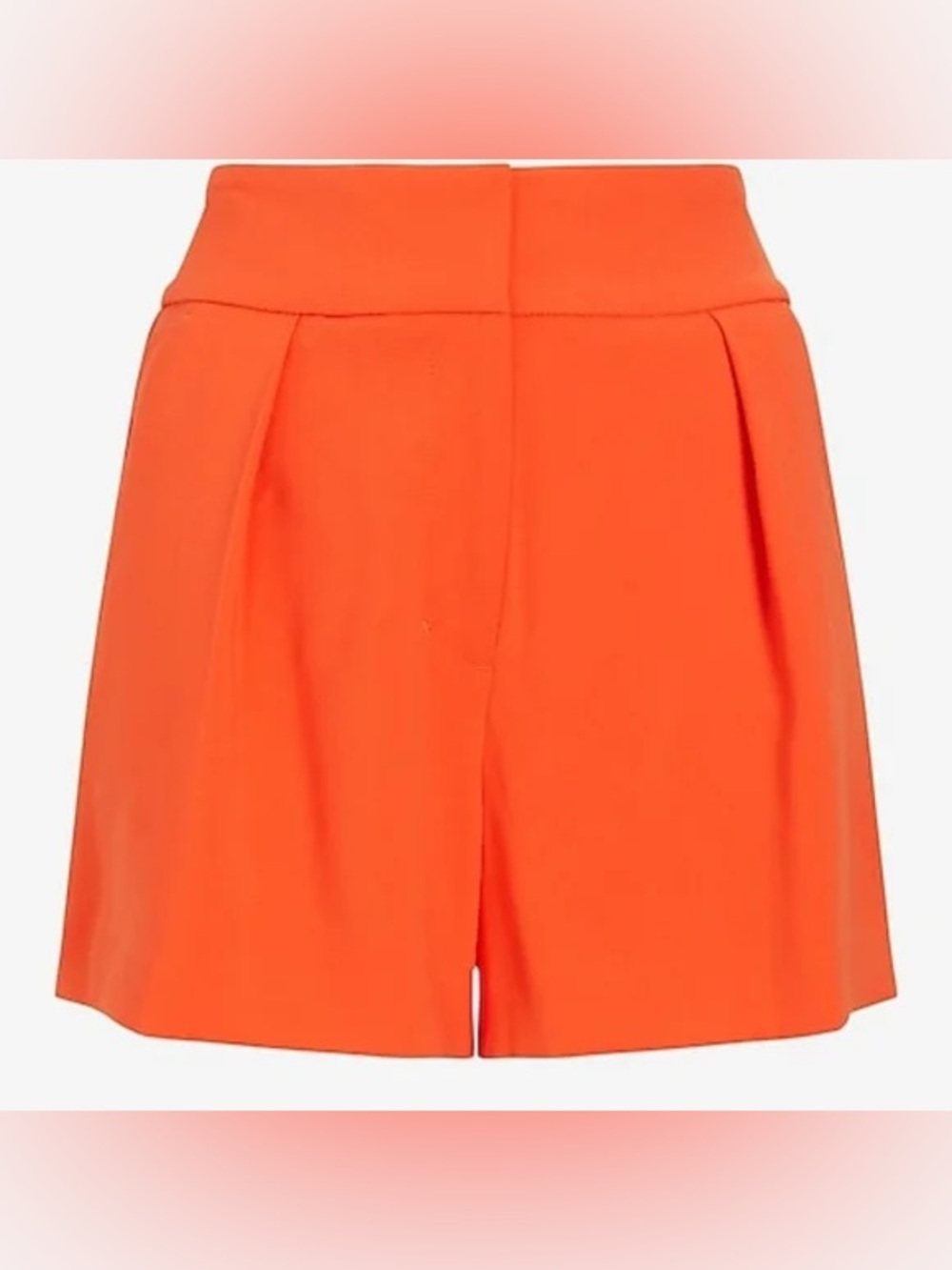 🟡 3/$15 DEAL! Express High-Waist Orange Pleated Women's Shorts